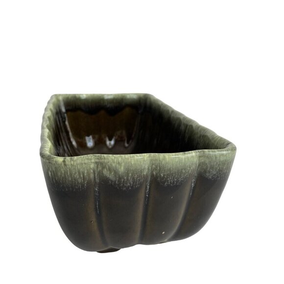 Hull Pottery Rectangular Planter F42 8.5 x 5" Green White Drip - Picture 4 of 9